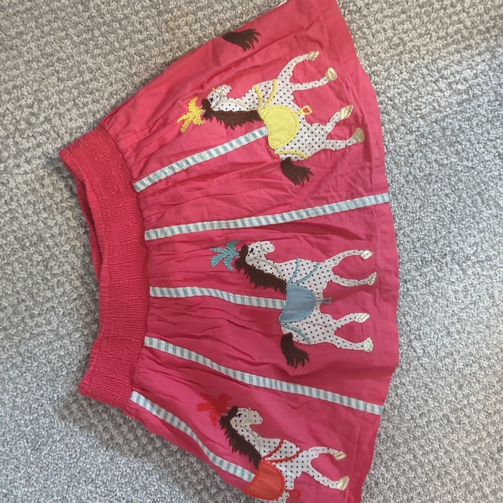 Mini Boden girls 5-6 embroidered carousel horse 🎠 play skirt